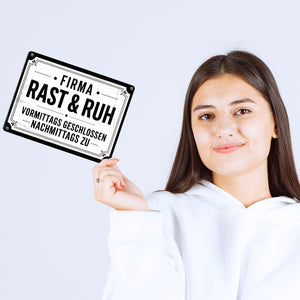 FIRMA RAST und RUH Metallschild in 15x20 cm