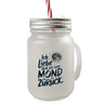 Ich liebe dich bis zum Mond und zurück Trinkglas mit Bambusdeckel