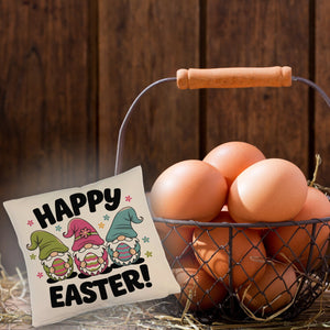 Drei Wichtel mit Ostereiern Kissen - Happy Easter