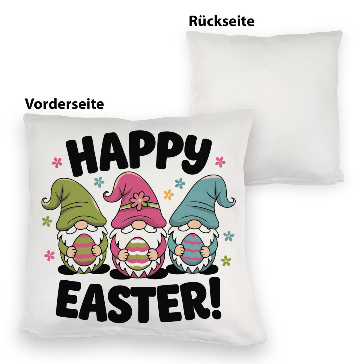 Drei Wichtel mit Ostereiern Kissen - Happy Easter