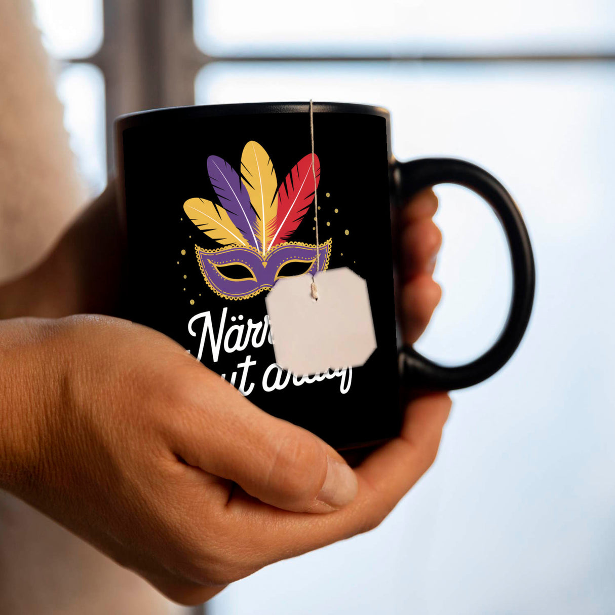 Karnevalsmaske Närrisch gut drauf Tasse