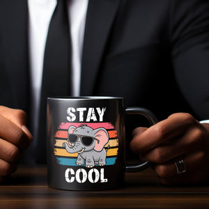 Elefant mit Sonnenbrille - Stay Cool Kaffeebecher