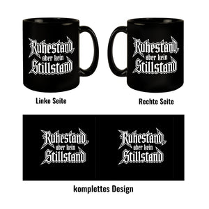 Ruhestand, aber kein Stillstand Tasse im Rockband Stil