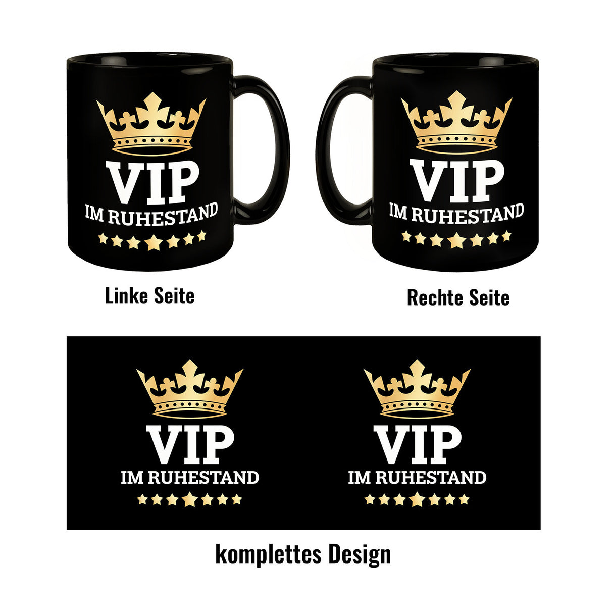 VIP im Ruhestand goldene Krone Tasse