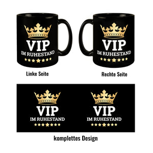 VIP im Ruhestand goldene Krone Tasse