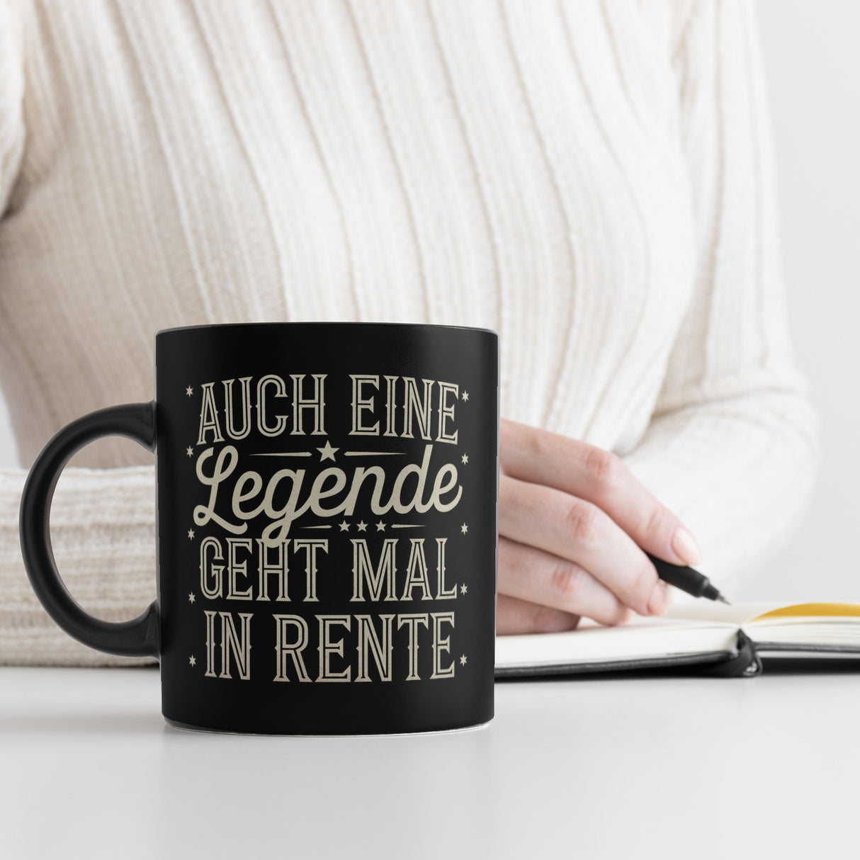 Ruhestand Rentenlegende mit Sternen Tasse