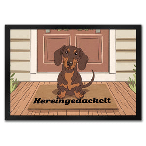 Hereingedackelt Dackel Fußmatte in 35x50 cm für Dackel-Liebhaber