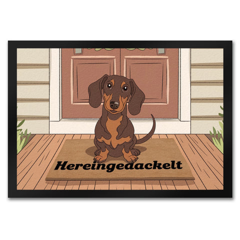 Hereingedackelt Dackel Fußmatte in 35x50 cm für Dackel-Liebhaber