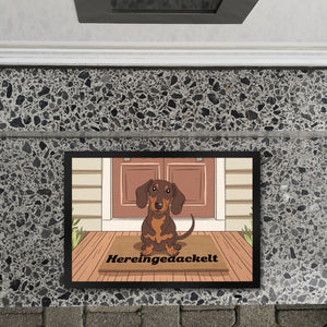 Hereingedackelt Dackel Fußmatte in 35x50 cm für Dackel-Liebhaber