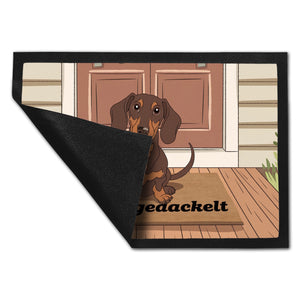 Hereingedackelt Dackel Fußmatte in 35x50 cm für Dackel-Liebhaber