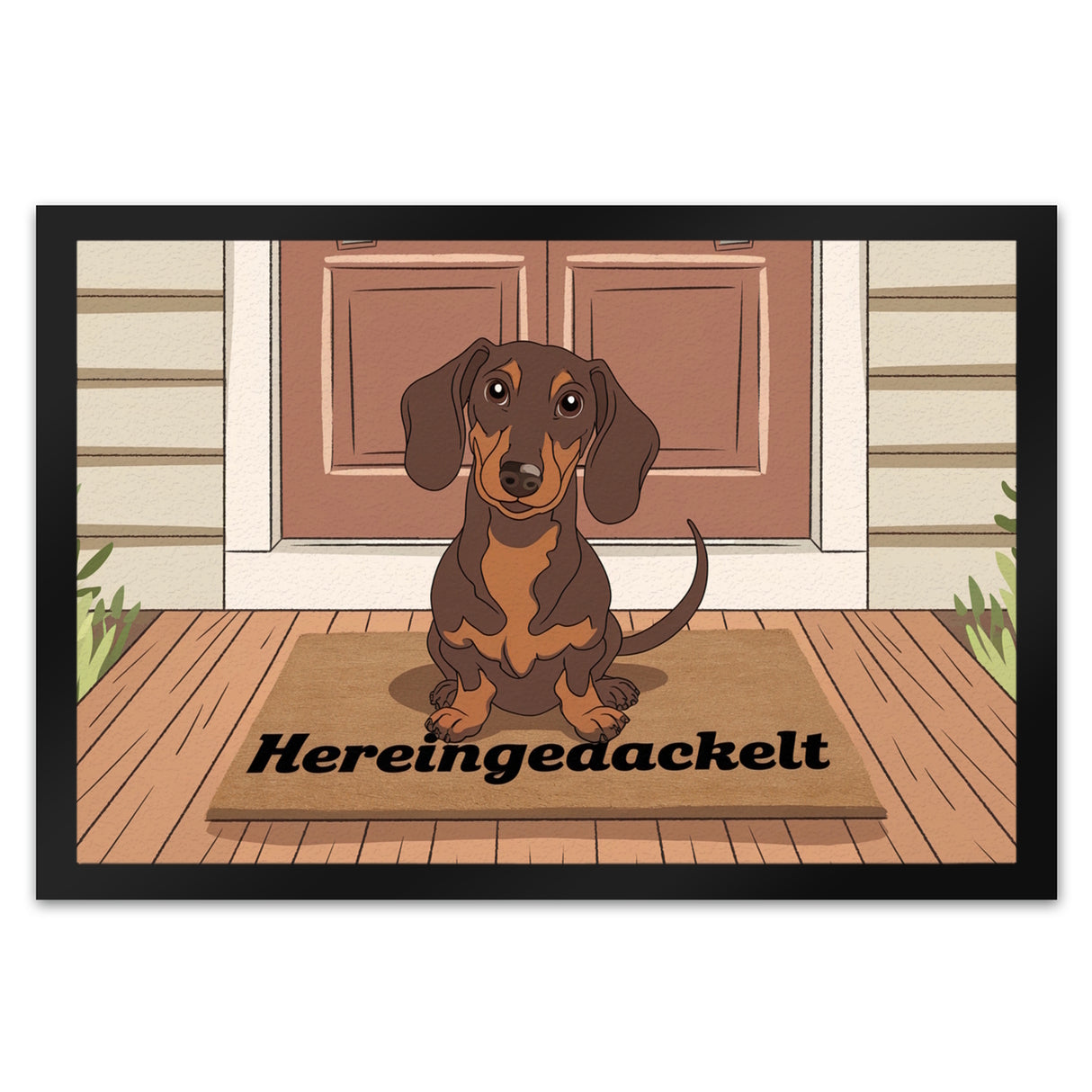 Hereingedackelt Dackel Fußmatte in 35x50 cm für Dackel-Liebhaber