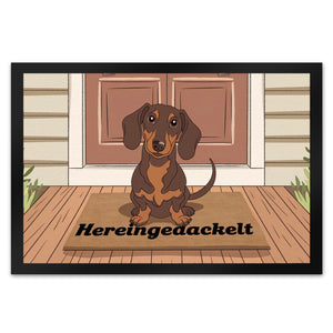 Hereingedackelt Dackel Fußmatte in 35x50 cm für Dackel-Liebhaber
