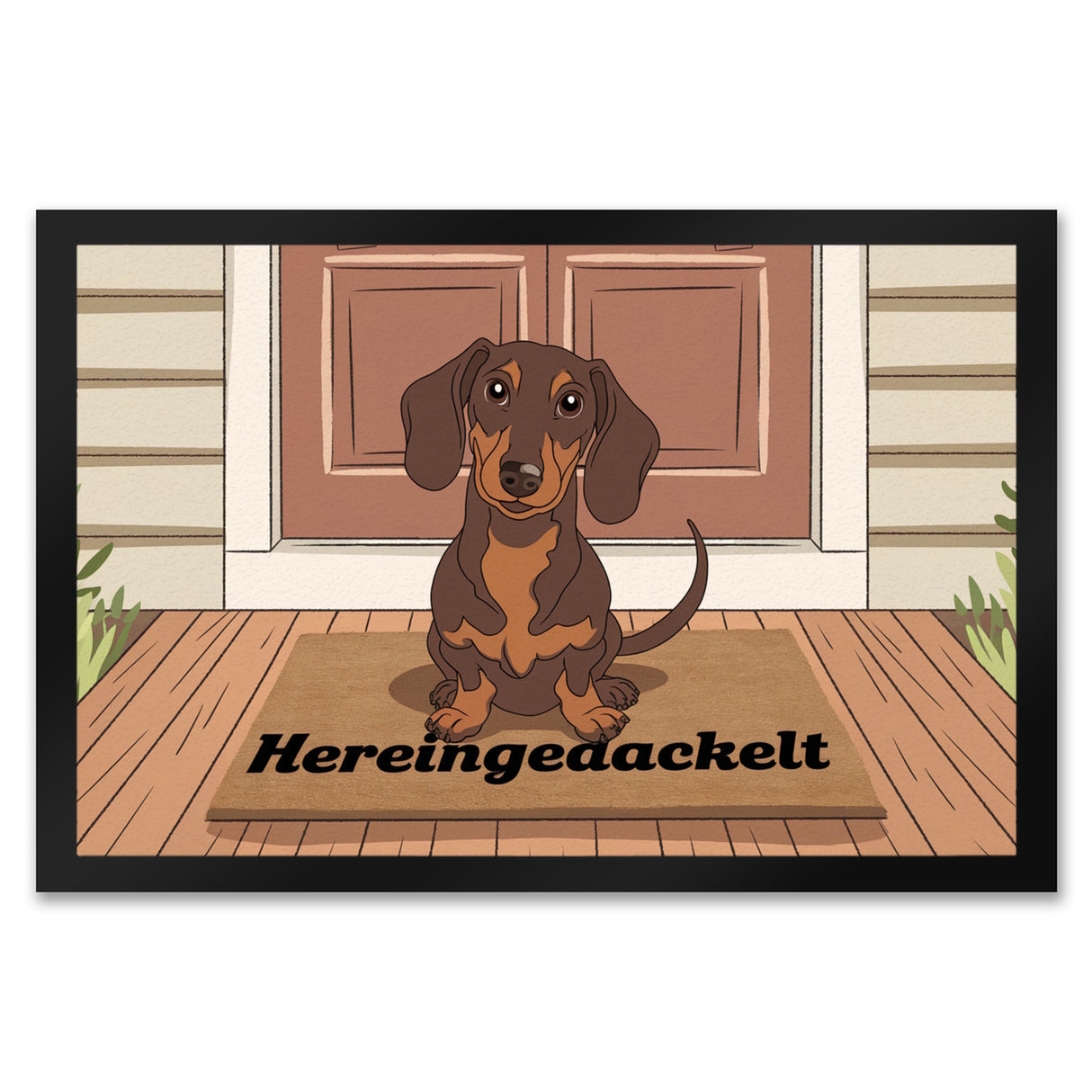 Hereingedackelt Dackel Fußmatte in 35x50 cm für Dackel-Liebhaber
