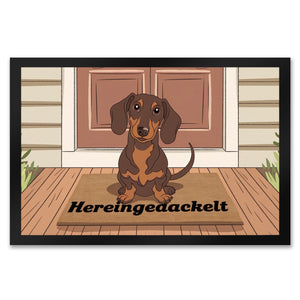 Hereingedackelt Dackel Fußmatte in 35x50 cm für Dackel-Liebhaber