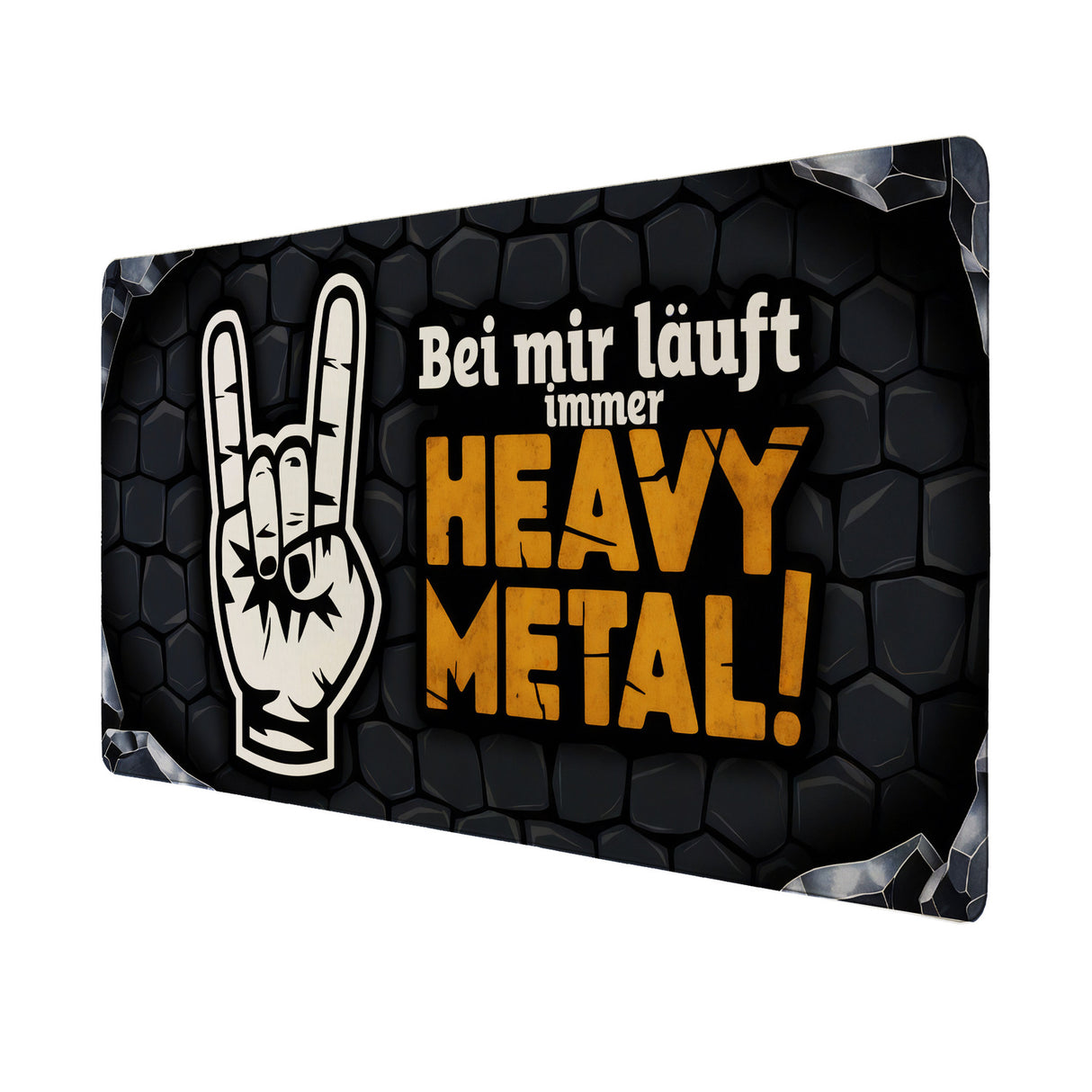 Heavy Metal Handzeichen Schreibtischunterlage 69x31cm XXL Mauspad für Rocker