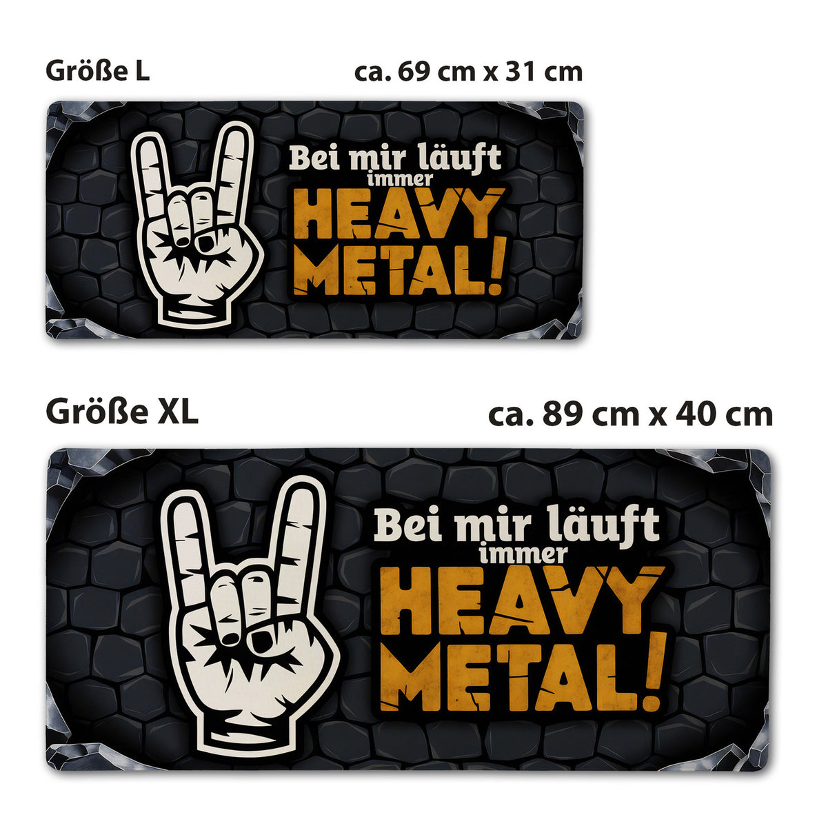 Heavy Metal Handzeichen Schreibtischunterlage 69x31cm XXL Mauspad für Rocker