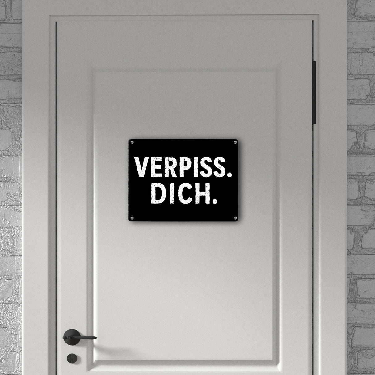 Lustiges Verpiss Dich Metallschild in 15x20 cm