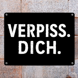 Lustiges Verpiss Dich Metallschild in 15x20 cm