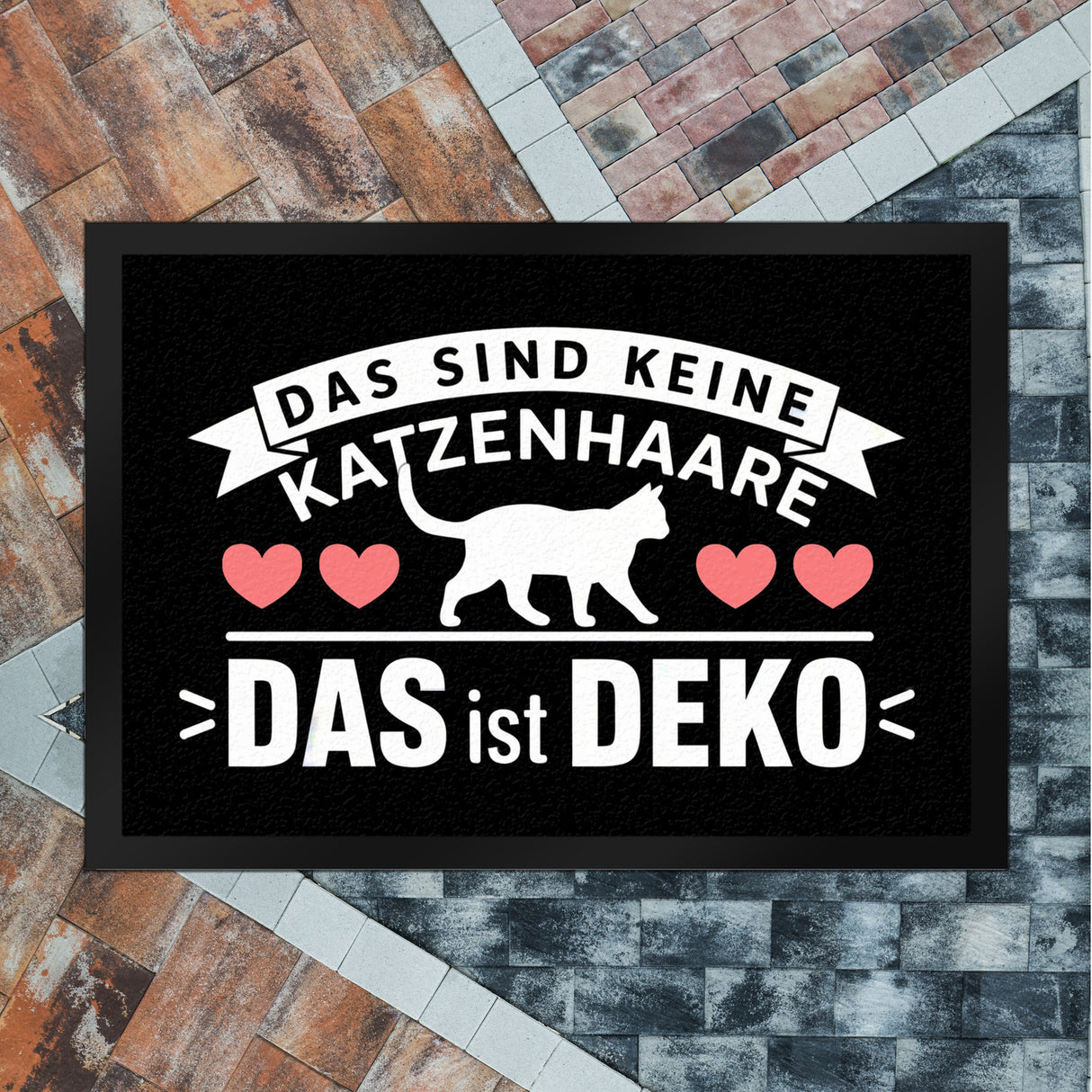 Keine Katzenhaare nur Deko Katzen Fußmatte in 35x50 cm