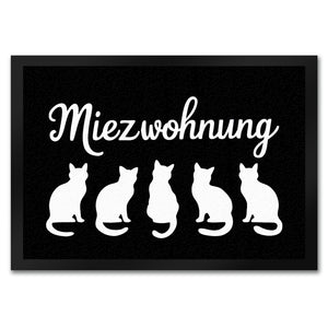 Miezwohnung Katzen Silhouetten Fußmatte in 35x50 cm für Katzenfans