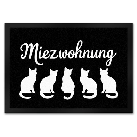 Miezwohnung Katzen Silhouetten Fußmatte in 35x50 cm für Katzenfans