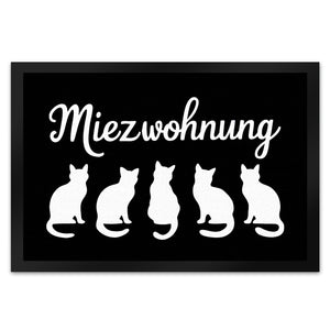 Miezwohnung Katzen Silhouetten Fußmatte in 35x50 cm für Katzenfans