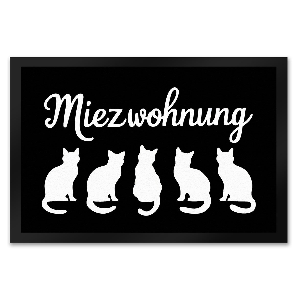 Miezwohnung Katzen Silhouetten Fußmatte in 35x50 cm für Katzenfans