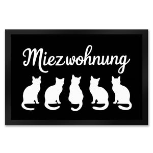 Miezwohnung Katzen Silhouetten Fußmatte in 35x50 cm für Katzenfans