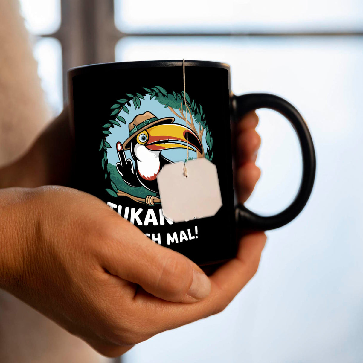 Tukan-nst mich mal Tasse mit Tukan im Dschungel