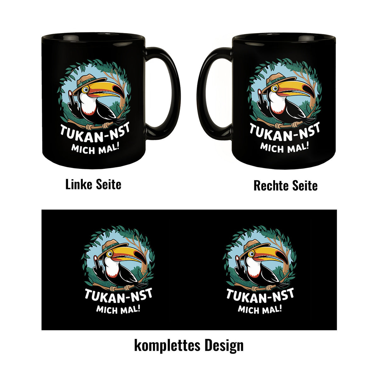 Tukan-nst mich mal Tasse mit Tukan im Dschungel