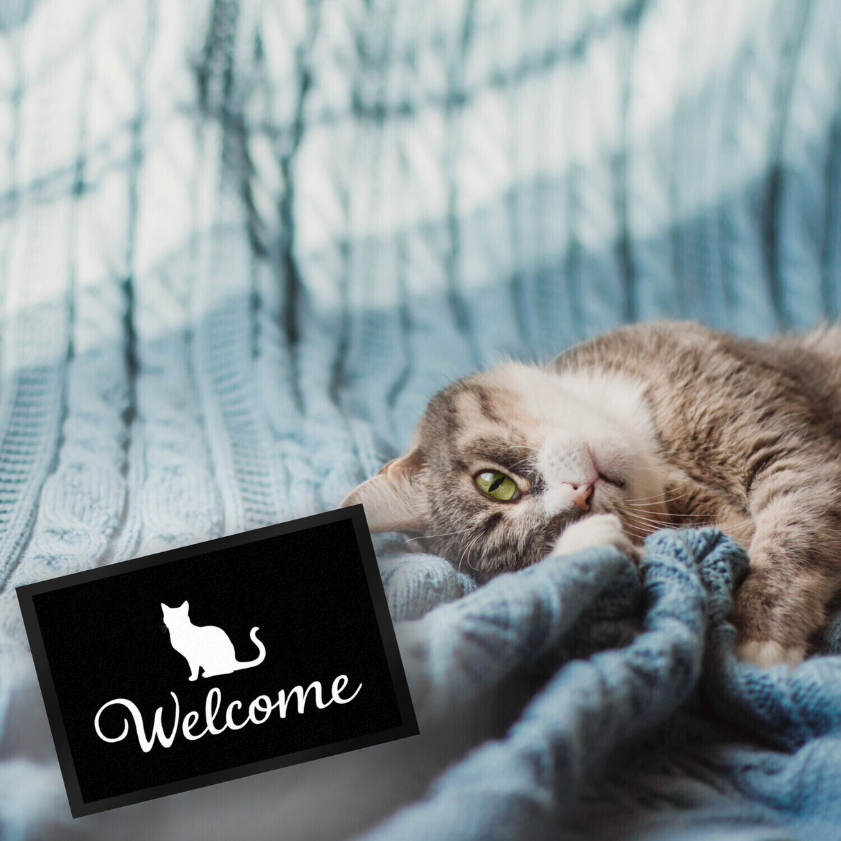Katzen Silhouette Welcome Fussmatte