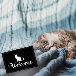 Katzen Silhouette Welcome Fussmatte