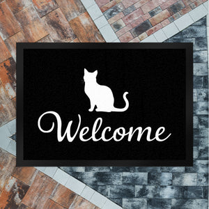 Katzen Silhouette Welcome Fussmatte