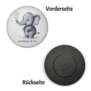 Grauer Elefant - Blümchen für dich Magnet