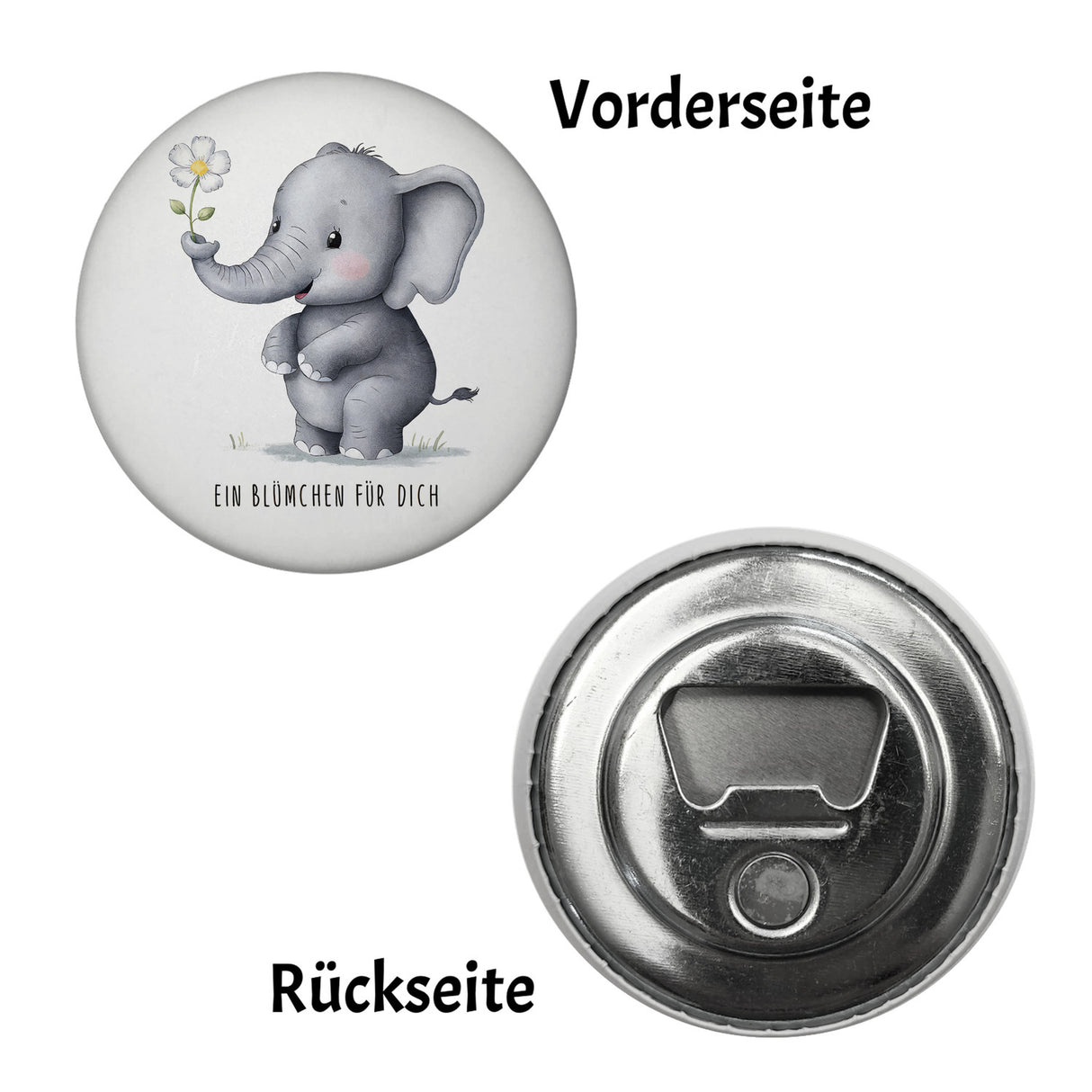 Grauer Elefant - Blümchen für dich Magnet