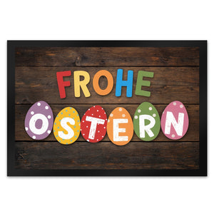 Fröhliche Ostern Fußmatte in 35x50 cm mit bunten Eiern