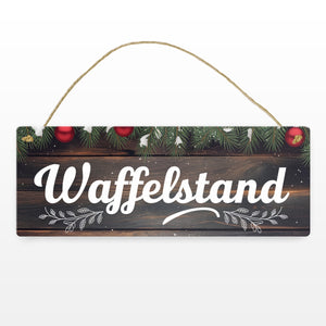 Winterlicher Waffelstand Metallschild
