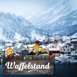 Winterlicher Waffelstand Metallschild