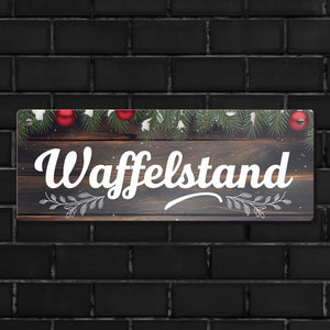 Winterlicher Waffelstand Metallschild