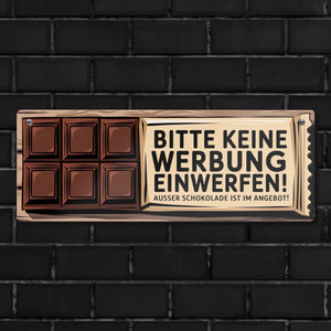 Bitte keine Werbung einwerfen Metallschild - ausser Schokolade im Angebot