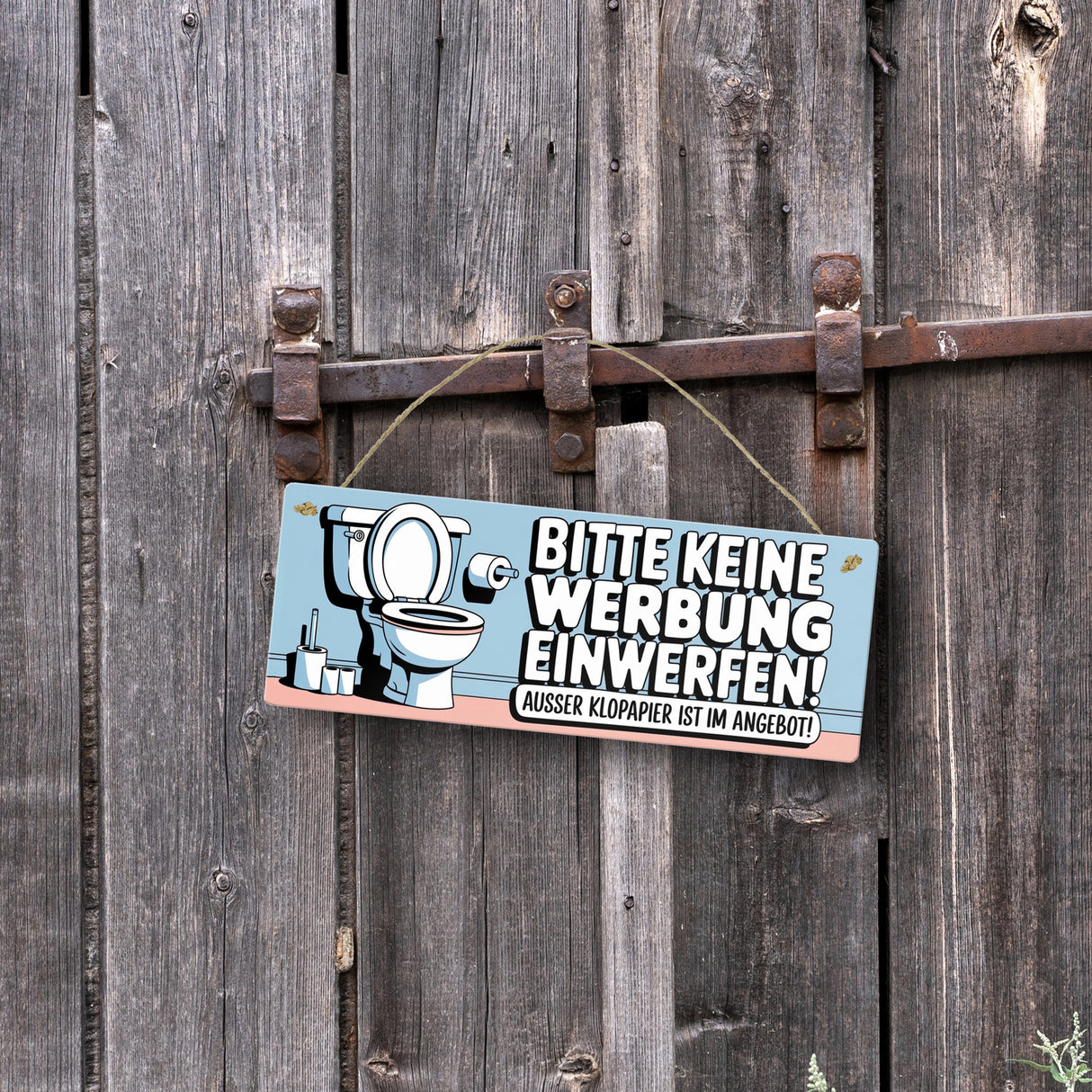 Bitte keine Werbung einwerfen Metallschild - ausser Klopapier im Angebot