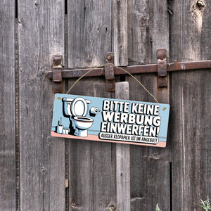 Bitte keine Werbung einwerfen Metallschild - ausser Klopapier im Angebot