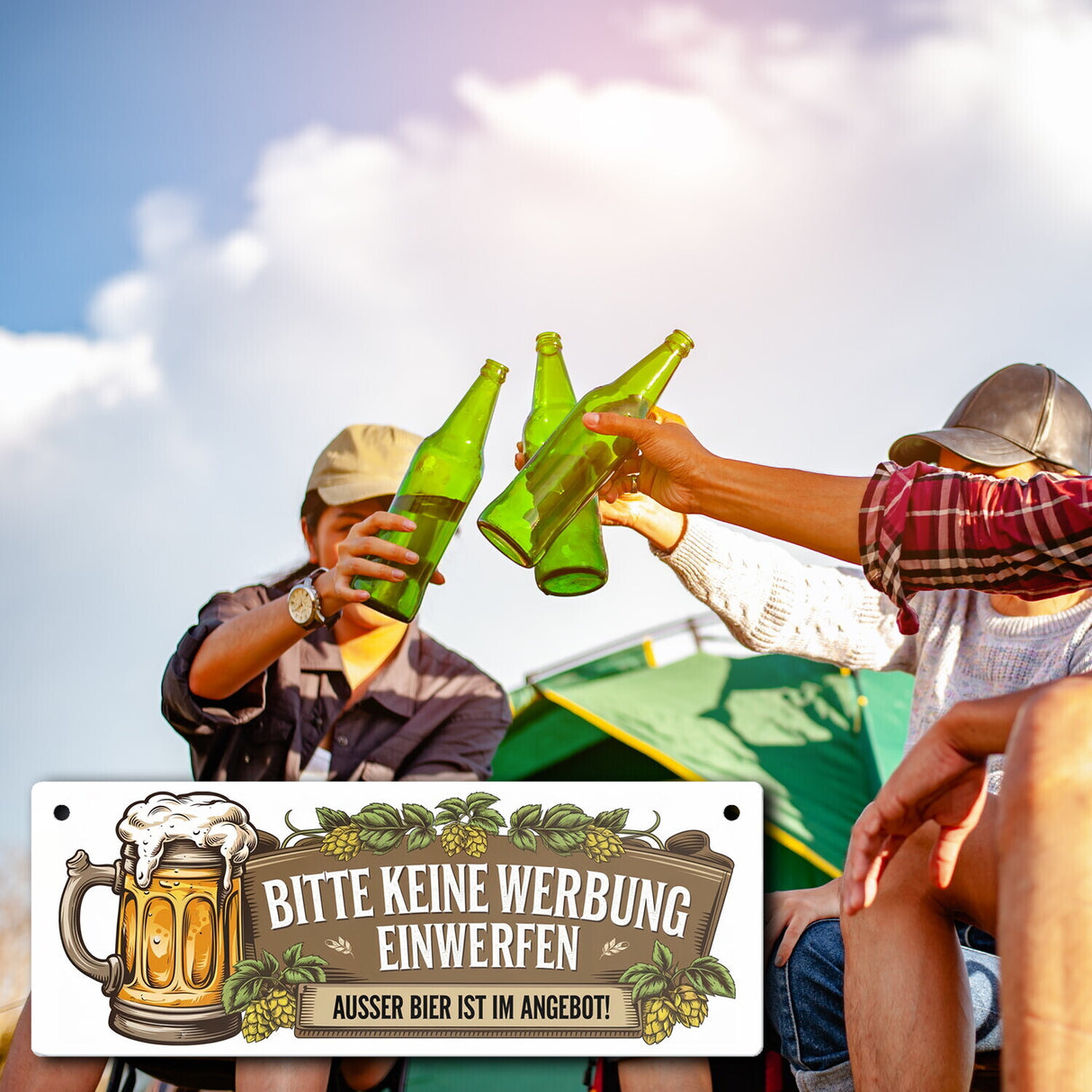 Bitte keine Werbung einwerfen Metallschild für Biertrinker