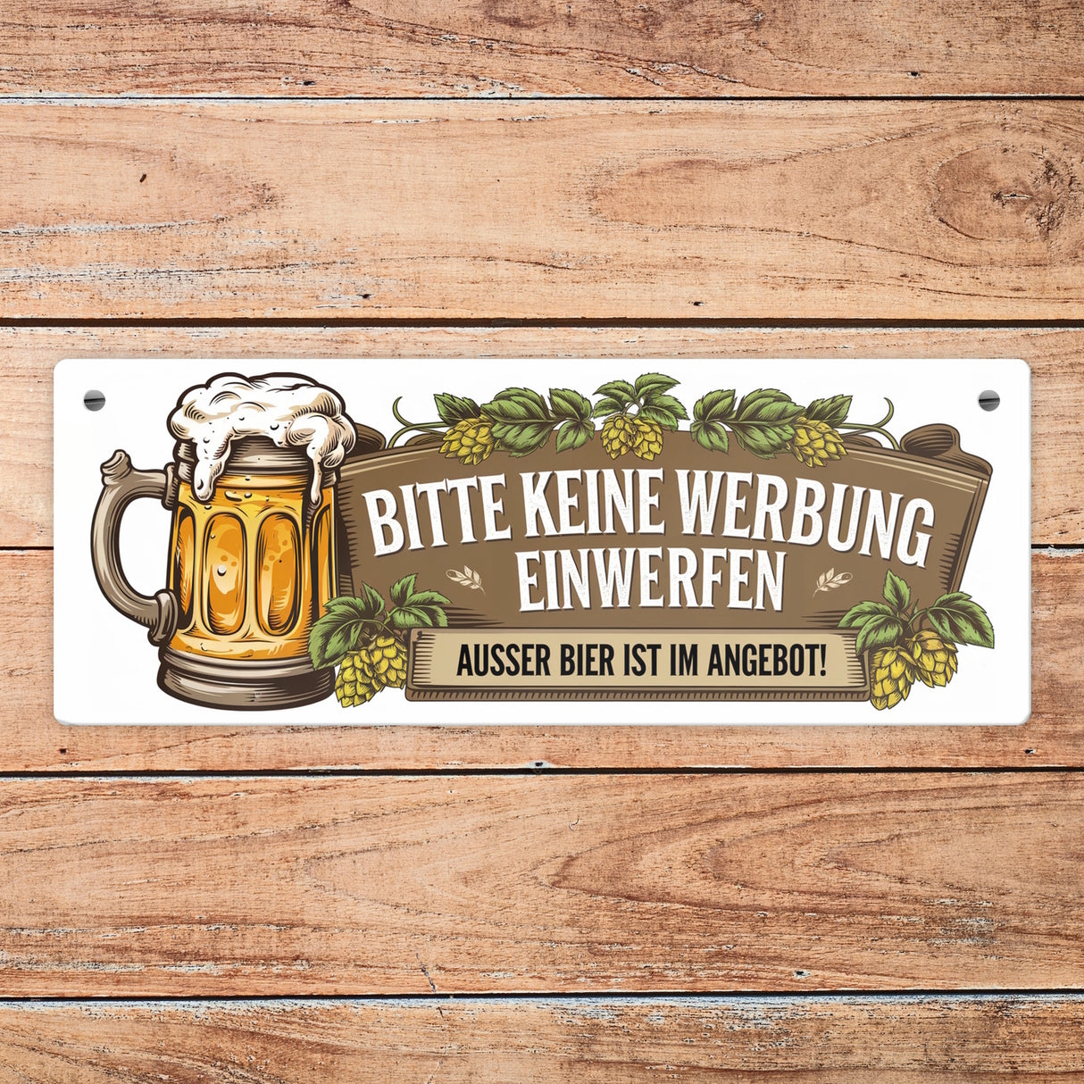 Bitte keine Werbung einwerfen Metallschild für Biertrinker