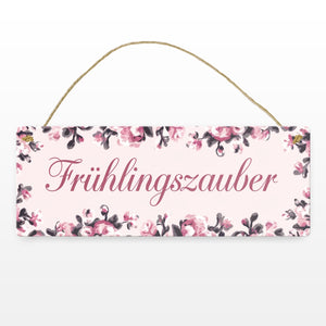 Frühlingszauber Rosa Blumen Metallschild