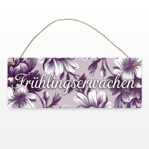 Florales Metallschild mit Blumenmotiv Frühlingserwachen