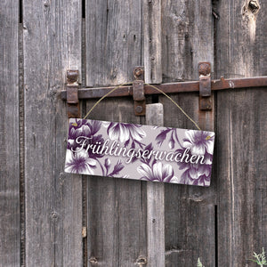 Florales Metallschild mit Blumenmotiv Frühlingserwachen