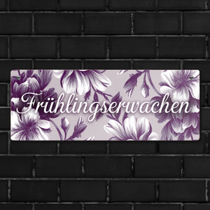 Florales Metallschild mit Blumenmotiv Frühlingserwachen