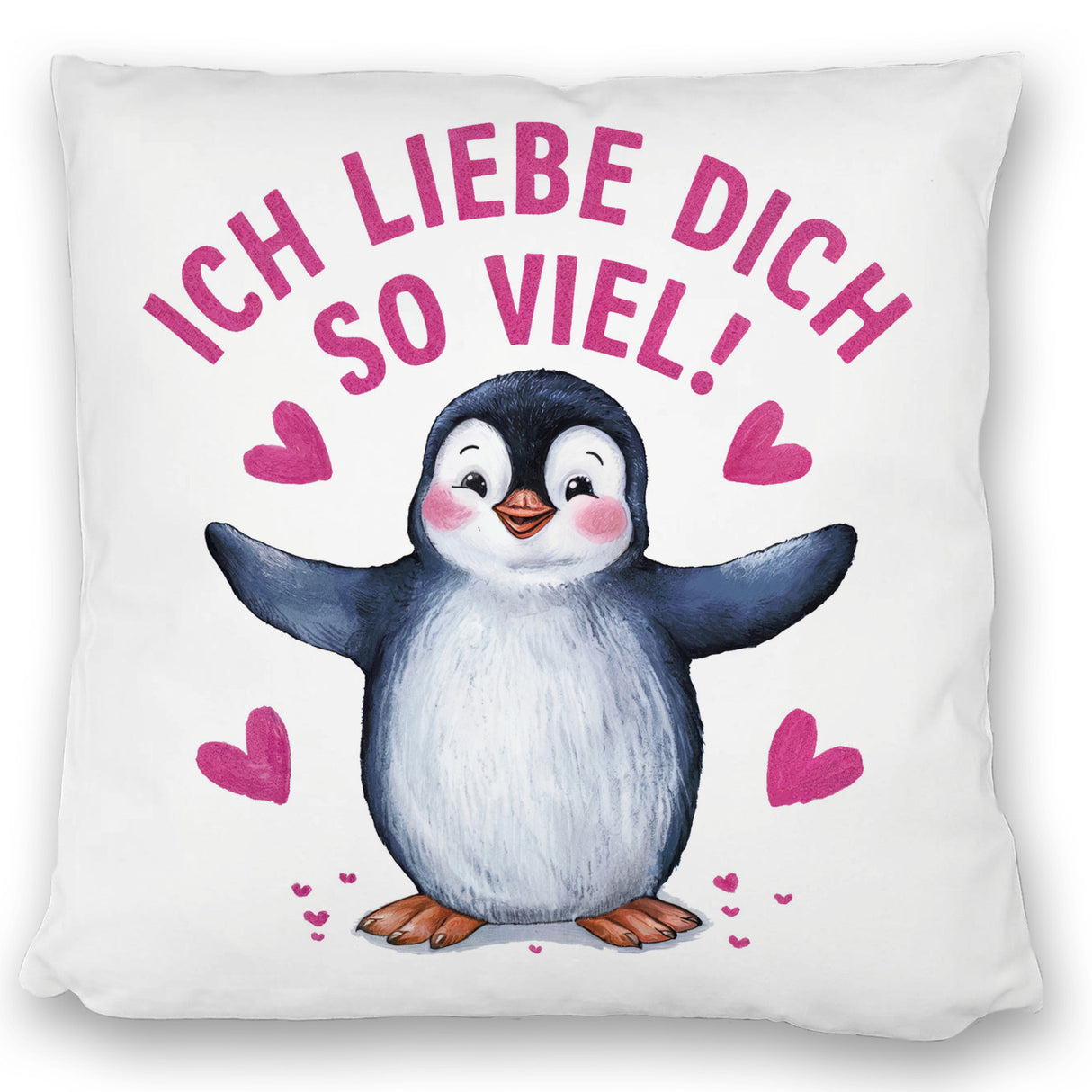 Pinguin ICH LIEBE DICH Kissen für Tierfreunde