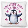 Pinguin ICH LIEBE DICH Kissen für Tierfreunde